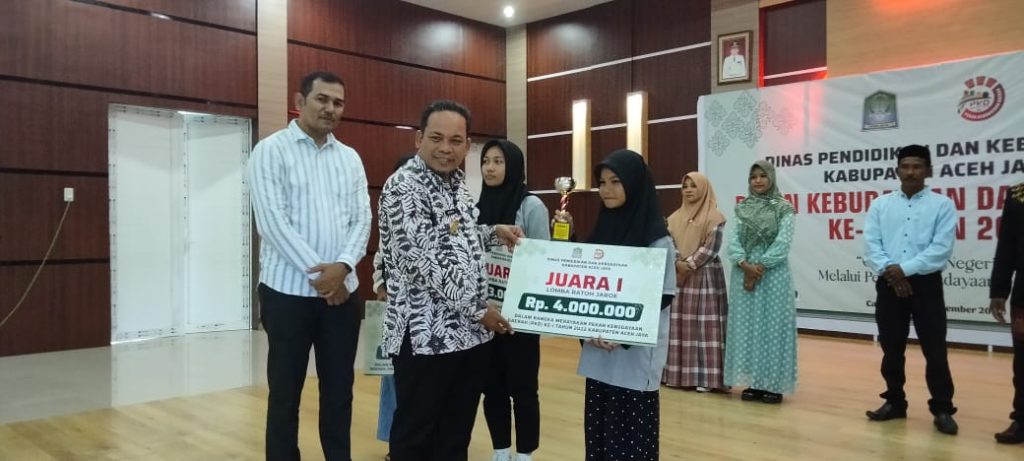 Disdikbud Aceh Jaya Umumkan Pemenang Lomba PKD, Pj Nurdin Harap Kegiatan Ini Berkelanjutan