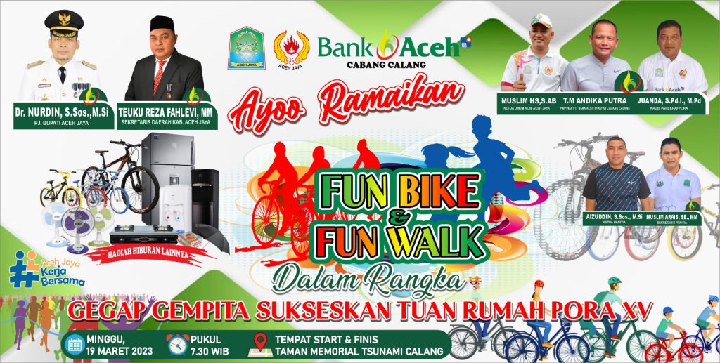 Gelorakan Tuan Rumah PORA 2026 : KONI Aceh Jaya Gelar Fun Bike dan Fun Walk, Banyak Hadiah Menanti