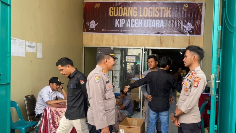 Polres Aceh Utara, Perketat Penjagaan Gudang Logistik KIP