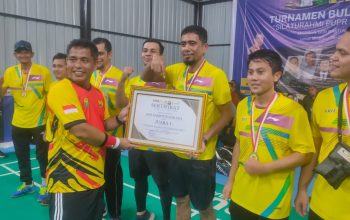 Turnamen Badminton PUPR Se-Barsela Aceh Berakhir, Tim Dinas PUPR Aceh Jaya Juara I