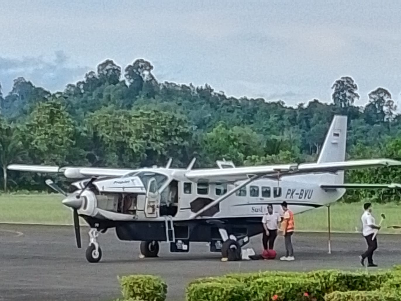 Pesawat propeler Maskapai Susi Air mengalami kegagalan terbang, Senin 24 Februari 2025 dari Bandara Lasikin, Sinabang.
