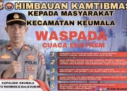 Polsek Keumala Imbau Warga Waspada Cuaca Ekstrem